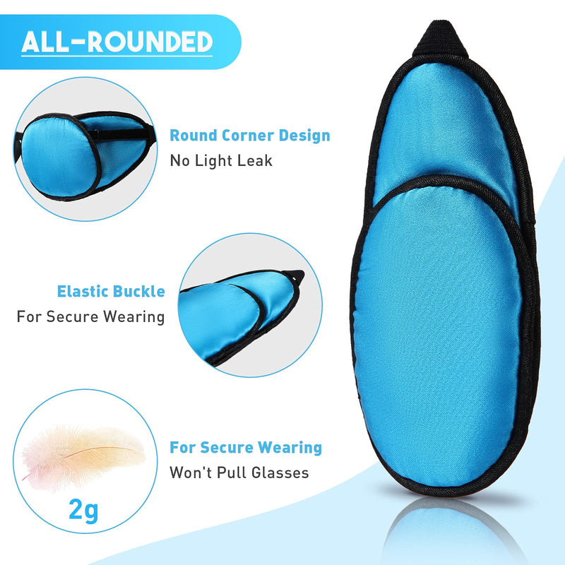 6 Pieces Silk Eye Patch for Adults Kids Glasses to Cover Either Eye Soft Eye Glass Cover Single Eye Patches (Classic Style) Classic Style - NewNest Australia