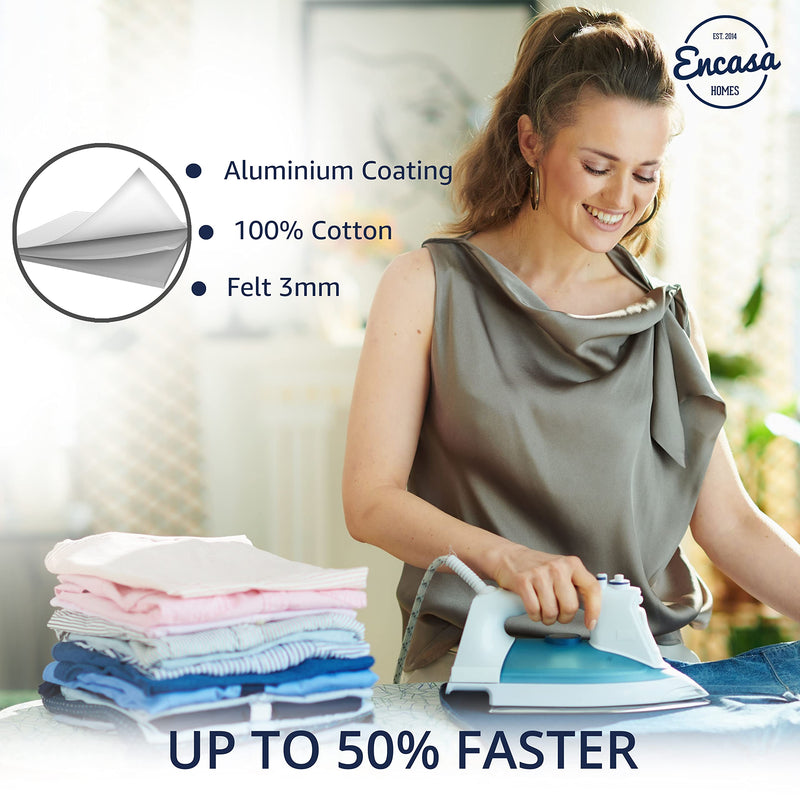 Encasa Homes Replacement Ironing Board Cover with Thick Felt Pad, Drawstring Tightening, (Fits Standard Large Boards of 15 x 54 inch) Scorch & Stain Resistant, Printed - Black Arrow - NewNest Australia