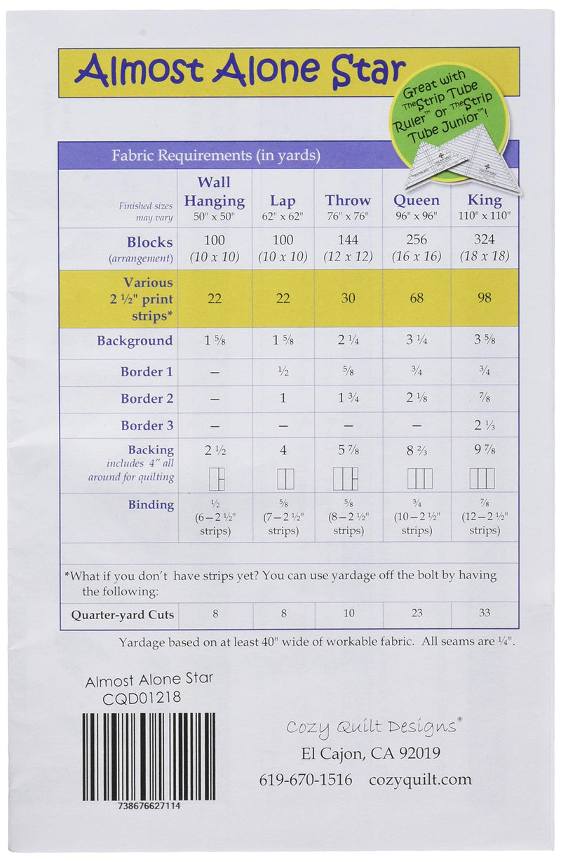 Cozy Quilt Designs Almost Alone Star pattern - NewNest Australia