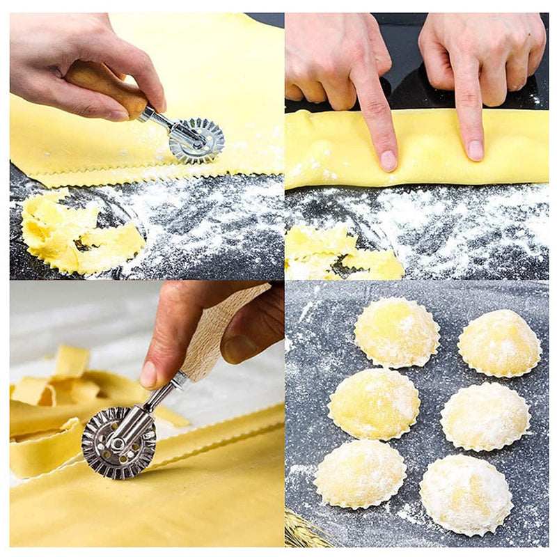 1.57" Pastry Wheel Cutter?Kitchen Gadget Features Ravioli Crimper Cutter Wheel for Home and Kitchen Use - NewNest Australia