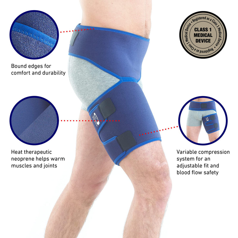 Neo-G Groin Support Men and Women for Thigh, Hamstring, Pulled Groin, Strains, Sprains – Hamstring Support, Thigh Support - Adjustable Compression Wrap - Class 1 Medical Device - NewNest Australia