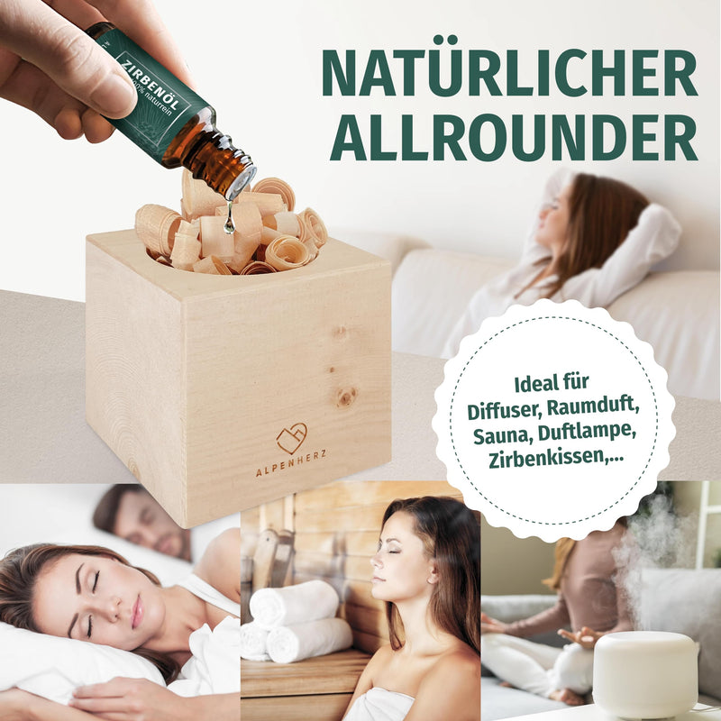 ALPEN HEART Stone pine oil 10 ml - 100% natural, essential pine oil from Austria for fragrance oil, room fragrance, aroma lamp, pine cubes, aroma diffuser, pine air freshener, pine oil, gifts - NewNest Australia
