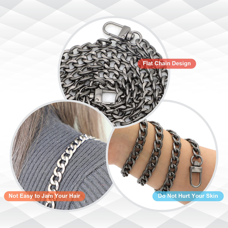 4 Pieces Different Sizes Iron Replacement Flat Chains Iron, Metal Chain Strap for DIY Purse Handbag Shoulder Crossbody Bag Clutch by RAPUDA(15.4 Inch, 23.6 Inch, 31. 4 Inch, 47.2 Inch) Black - NewNest Australia