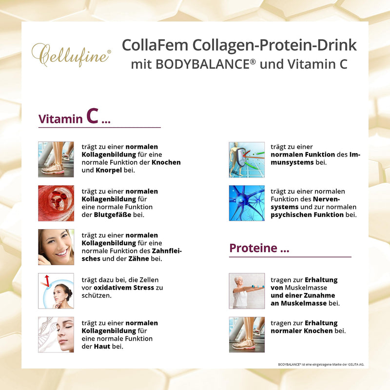 Cellufine Collafem Bodybalance Collagen Drink 480 G, With Bioactive Body Balance Collagen Peptides And Vitamin C, Natural & No Preservatives, Allergy-Free, Lactose-Free, Gluten-Free - NewNest Australia