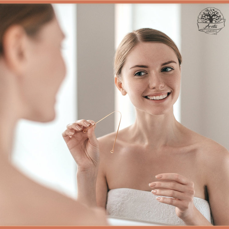 Copper Tongue Scraper | Proven to prevent oral health diseases and boost immunity | Naturally anti-microbial | Ayurveda tongue cleaner | Environmentally friendly |Must have for dental hygiene | Easy to use and clean| His and Hers | Arista (2) 2 - NewNest Australia