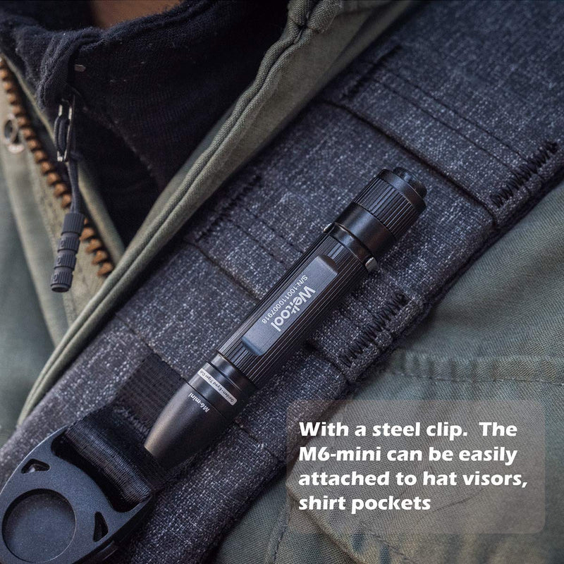 Weltool M6-Mini LED Cap Flashlight Ultra-Compact, 3000K Warm White EDC Pocket Light with Clip No-Glare Even beam- High Color Rendering of 85% - Perfect Pen Light - for Inspection Reading by AAA cell M6 Mini - NewNest Australia