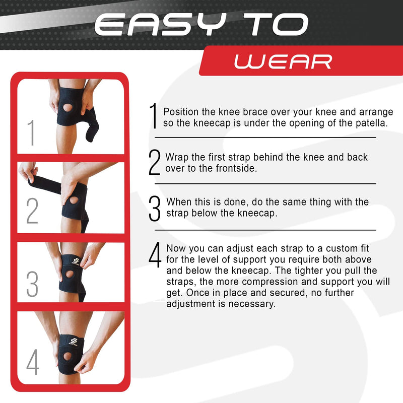 Sleeve Stars Knee Brace Support Sleeve for Women & Men, Knee Braces for Knee Pain, Knee Protection Exercise for LCL, MCL, ACL, Meniscus Tear, Patellar Tendon Stabilizer Knee Compression Support (S-3XL) S/M/L: 12"-21" - NewNest Australia