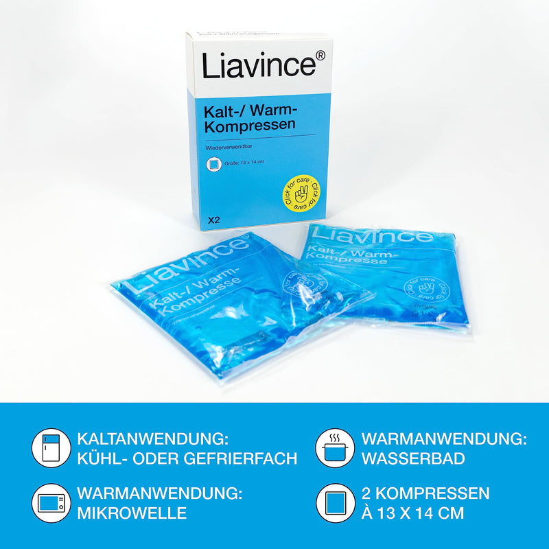 Liavince Pack of 2 Cold/Hot Compresses 13 x 14 cm Multipack Microwave Safe Cool Pack Reusable Instant Cooling Pads or Heat Pads (Pack of 2) - NewNest Australia
