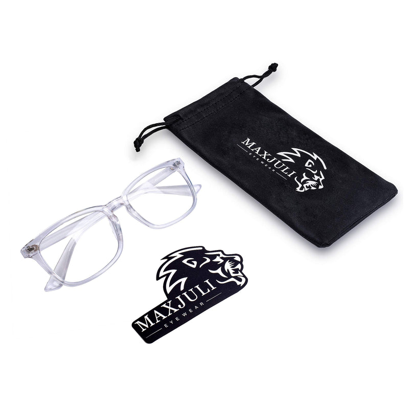 Maxjuli Blue Light Blocking Glasses,Computer Reading/Gaming/TV/Phones Glasses for Women Men(Transparent) A1-transparent - NewNest Australia