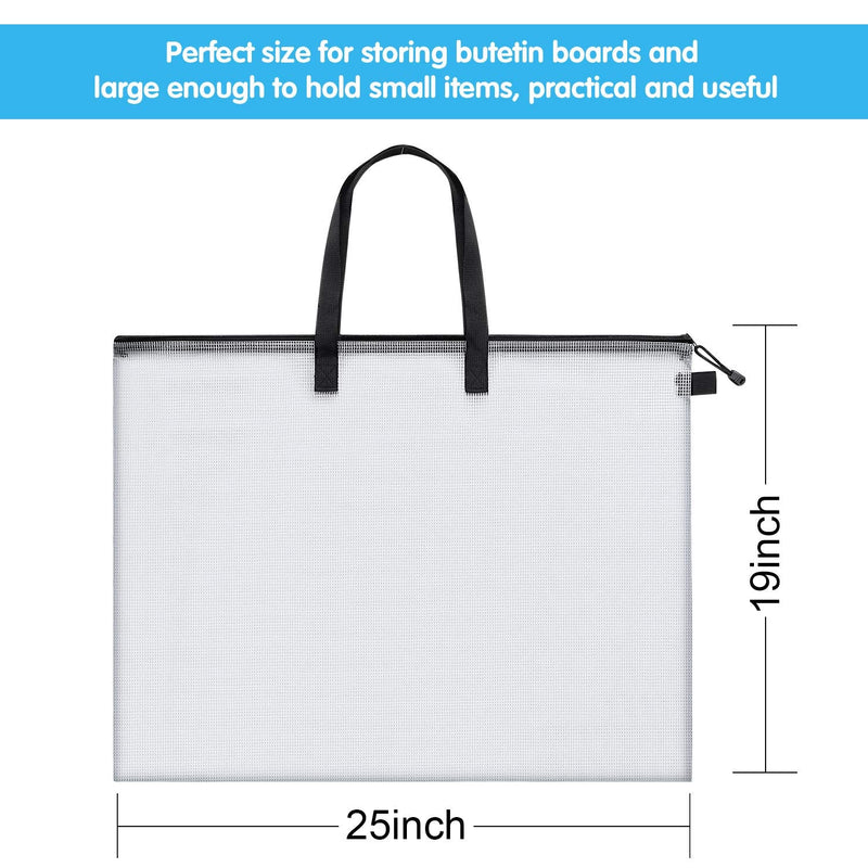 Art Portfolio Bag Poster Storage Bag Board Holder with Handle and Zipper 19 x 24 Inch Organizer Transparent Bag for Large Posters, Poster Board, Painting, Bulletin Boards (1 Piece) 1 - NewNest Australia