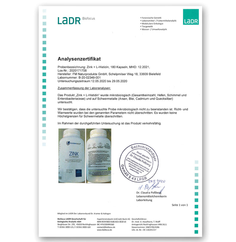 FürstenMED® Zinc Capsules High Dose - Zinc High Dose Zinc 25mg - Zinc Bisglycinate + L-Histidine + Copper - Zinc High Dose - 180 Vegan (Zinc Supplement) Capsules without Additives - NewNest Australia