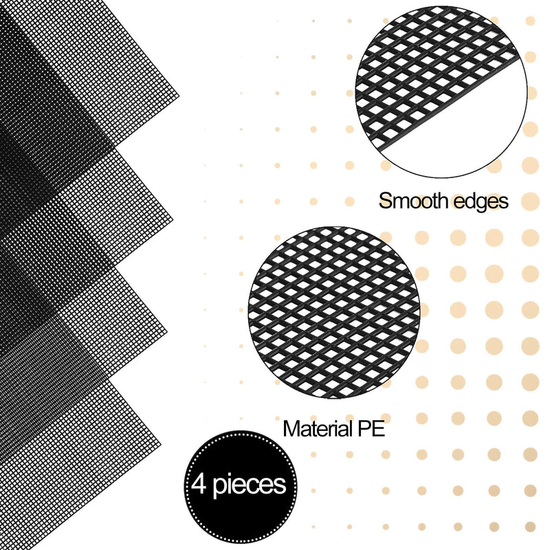 4 Pieces Plastic Mesh Sheets for Embroidery Black Mesh Fish Tank Divider Screen Craft Mesh 10 Pieces Binding Bars Sliding Bars for Embroidery Crafting Knit and Crochet Projects - NewNest Australia