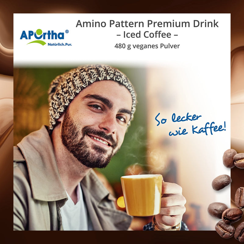 Aportha Multi Essential Amino Pattern Premium Drink 480 G Iced Coffee With Real Coffee With 8 Essential Amino Acids According To Prof. Dr. Luc√† Moretti For Optimized Protein Supply Amino Acids - NewNest Australia
