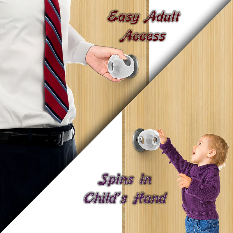 Bronze - Door knob Baby Safety Cover - 5 Pack - Deter Little Kids from Opening Doors with A Child Proof Door Handle Lock - Diddle - NewNest Australia