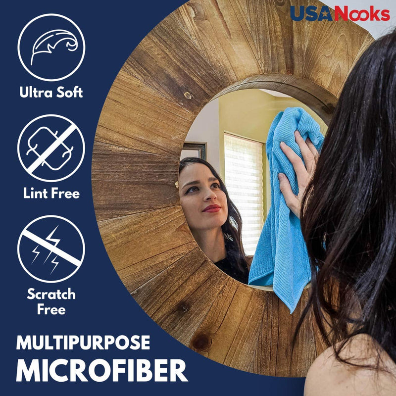 USANOOKS Microfiber Cleaning Cloth Grey - 12Pcs (16x16 inch) High Performance - 1200 Washes, Ultra Absorbent Weave Trap Grime & Liquid for Streak-Free Mirror Shine, Scratch Proof & Lint Free Cloth Gray - NewNest Australia