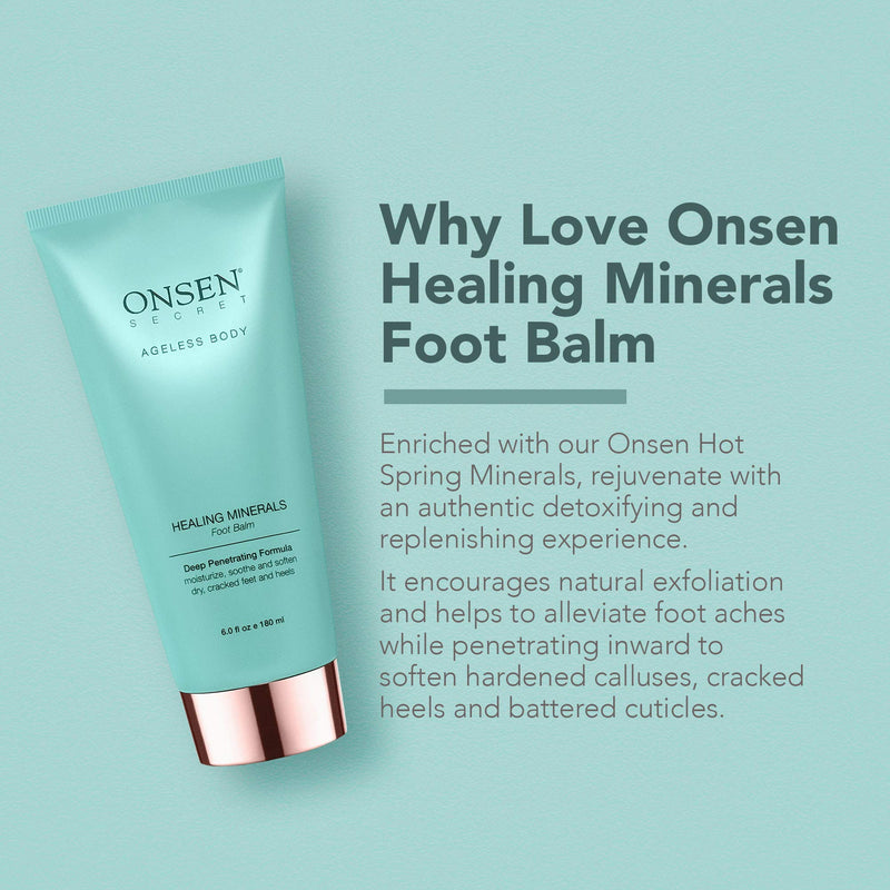 Onsen Foot Cream for Dry Cracked Feet 6 oz, Deeply Penetrates Callused Feet, Natural Organic Ingredients by Onsen Healing Minerals, Made in USA - NewNest Australia