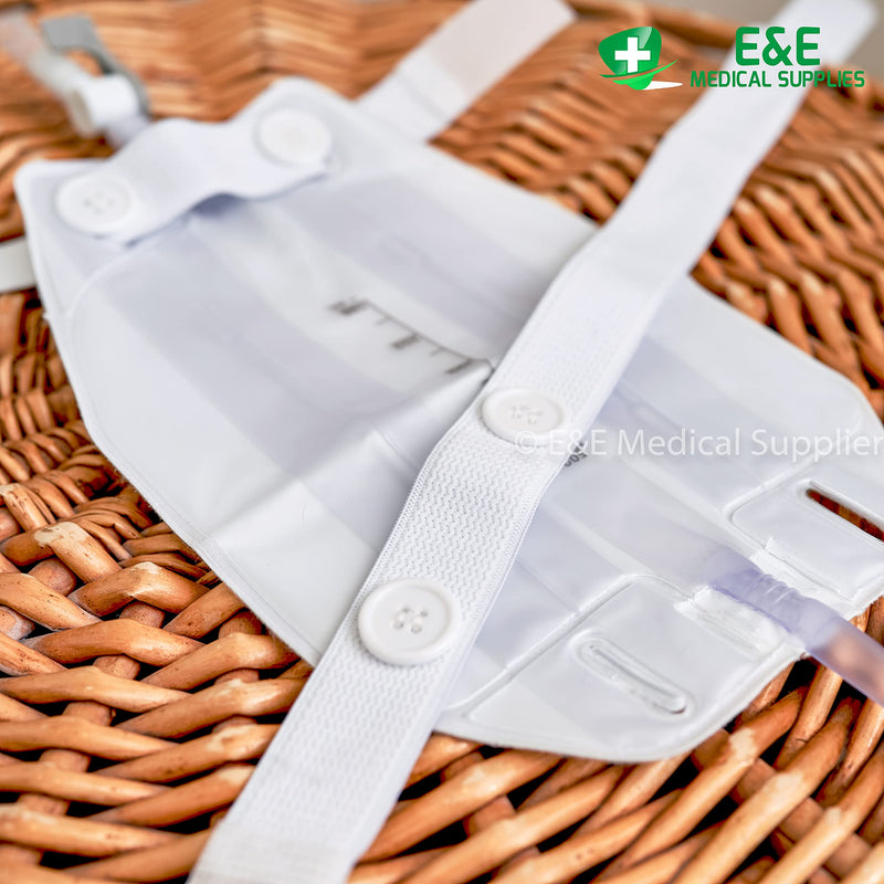 10pcs Pack of Urinary Drainage Leg Bag 500ml Capacity with Short Tube (5cm) Lever Tap Fabric Back Sterile Drainage Leg Bag 10Pcs Urine Leg Bag 500ml Short Tube - NewNest Australia