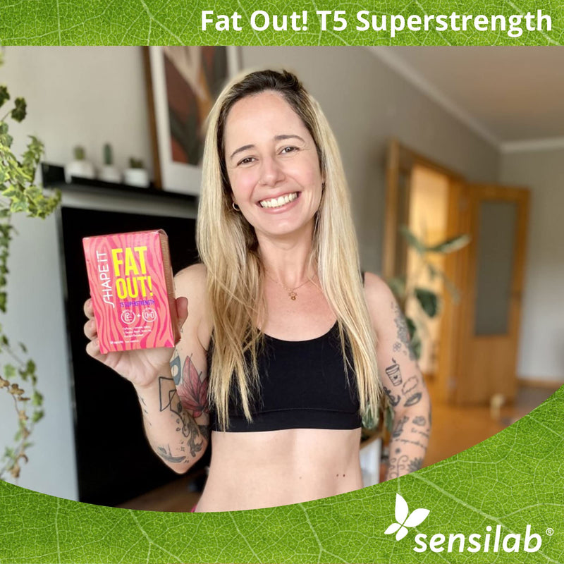Sensilab Fat Out! T5 Superstrength - Taurine - Caffeine And Green Tea Extract - Powerful Fat Burner For Men And Women - Enriched With Iron, Iodine, Chrome And Vitamin B3-5-In-1 Effect - 180 Capsules - NewNest Australia