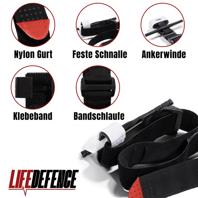 Lifedefence Tourniquet For Trauma Kit / Torniquete Medical First Aid Equipment Emergency Combat Application Medical & Tying Hiking Mountaineering Sports Camping (1 Piece), Black 1 Piece - NewNest Australia