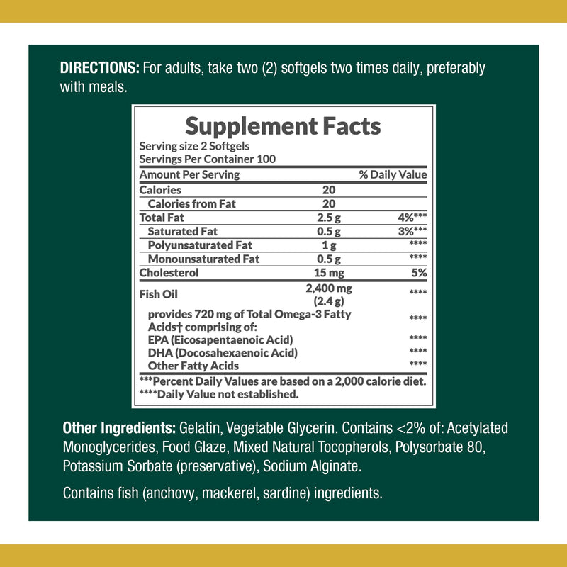 Omega-3, Supports Heart Health, 1200 Mg 200 Count - NewNest Australia