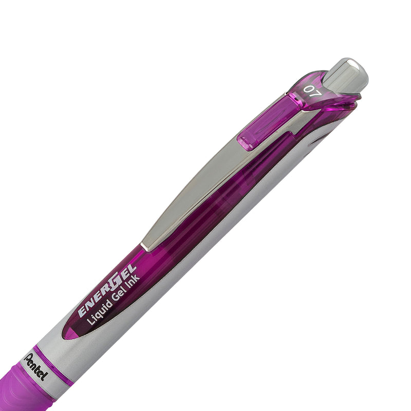 Pentel Energel XM Retractable Gel Pen with 0.7 mm Tip, 0.35 mm Line Width - Violet, Pack of 12 Single - NewNest Australia