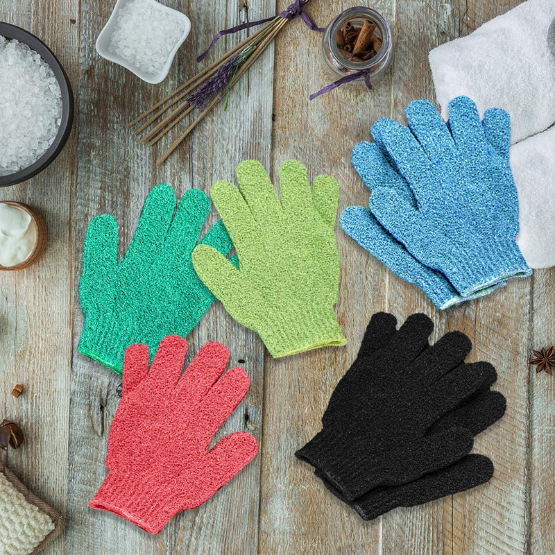 Duufin 14 Pairs Body Scrubbing Gloves 7 Colors Exfoliating Gloves Remove Dead Skin for Adults and Teenagers Color 2 - NewNest Australia