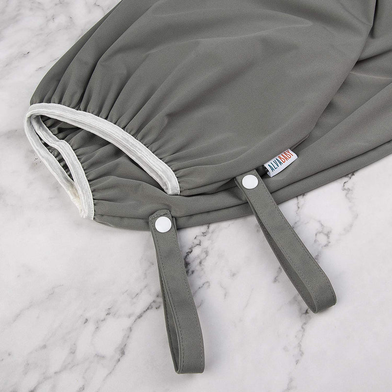 ALVABABY Reusable Diaper Pail Liner for Cloth Diaper,Rubbish Bag,Laundry,Kitchen Garbage Cans (Black Grey, Small Size：5 Gallon) LLS-B2629-US 01 Black and Grey Small Size with Handle - NewNest Australia