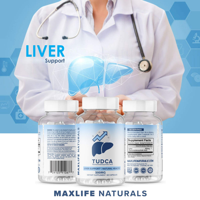 Tudca Liver Support Supplement - Tudca 500mg 60 SERVINGS - Liver Cleanse - Liver Rescue Aid Bile Salts - Tudca Bile Salt - Assist Liver Detox Cleanse Tudca Supplement (Tauroursodeoxycholic Acid) - NewNest Australia