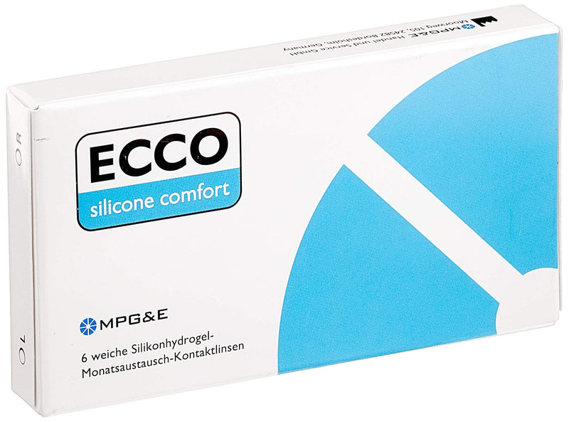 ECCO Silicone Comfort monthly lenses soft, 6 pieces / BC 8.60 mm / DIA 14.20 mm / -2.25 diopters 8.6 millimeters 14.2 millimeters - NewNest Australia
