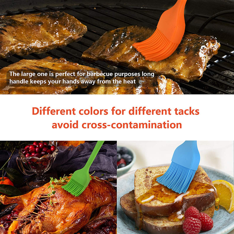 Fanglcy Silicone Basting Brush Pastry Brushes Cooking Set- Pack of 3 Pcs Heat Resistant Basting Brushes and 2 Pcs Silicone Spatulaes for Oil, Baking and BBQ Spreading Dishwasher Safe - NewNest Australia