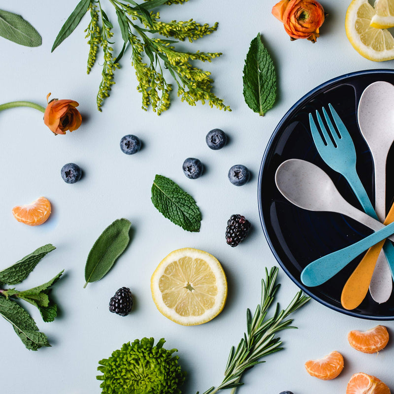 Knork Eco Spoon Biodegradable Reusable Flatware Set, 12 Piece, Gray 12 Piece Set - NewNest Australia