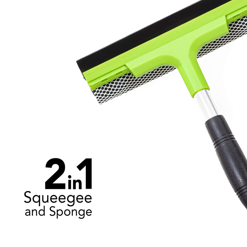 Window Squeegee Cleaning Tool | Squeegee Cleaner for Windows, Glass, Car Windshield | 2-in-1 Squeegee and Scrubber Sponge Washing Kit | Multi-Surface Washer - Indoor Outdoor Use - NewNest Australia