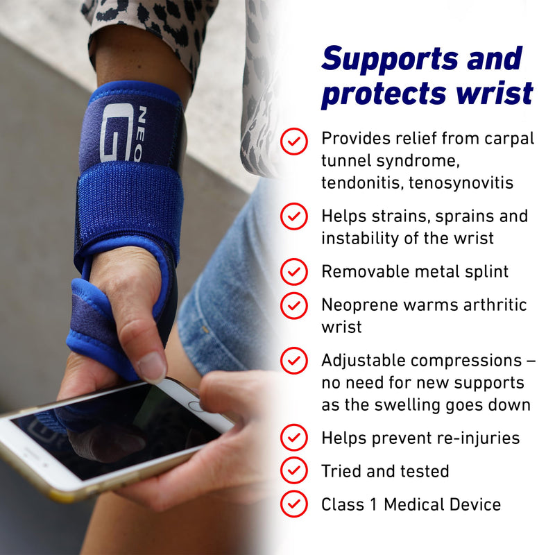Neo-G Wrist Support Stabilized – Carpal Tunnel Wrist Splint – Wrist Support for Arthritis, Tendonitis, Joint Pain, Sprains - Wrist Brace Adjustable Compression Hand Support Right Hand Right - NewNest Australia