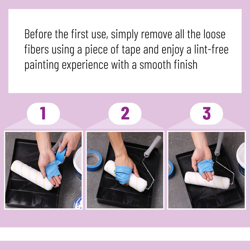 Bates- Paint Roller Covers, 9" Roller Covers, Pack of 5, Covers for Paint Rollers, Naps for Paint Roller Brush, Roller Naps, House Painting Supplies, Nap for Roller Frame, Covers for Paint Roller Kit - NewNest Australia