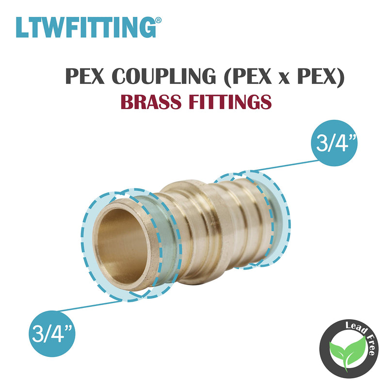 LTWFITTING Lead Free Brass PEX Crimp Fitting 3/4-Inch PEX Coupling (Pack of 30) - NewNest Australia