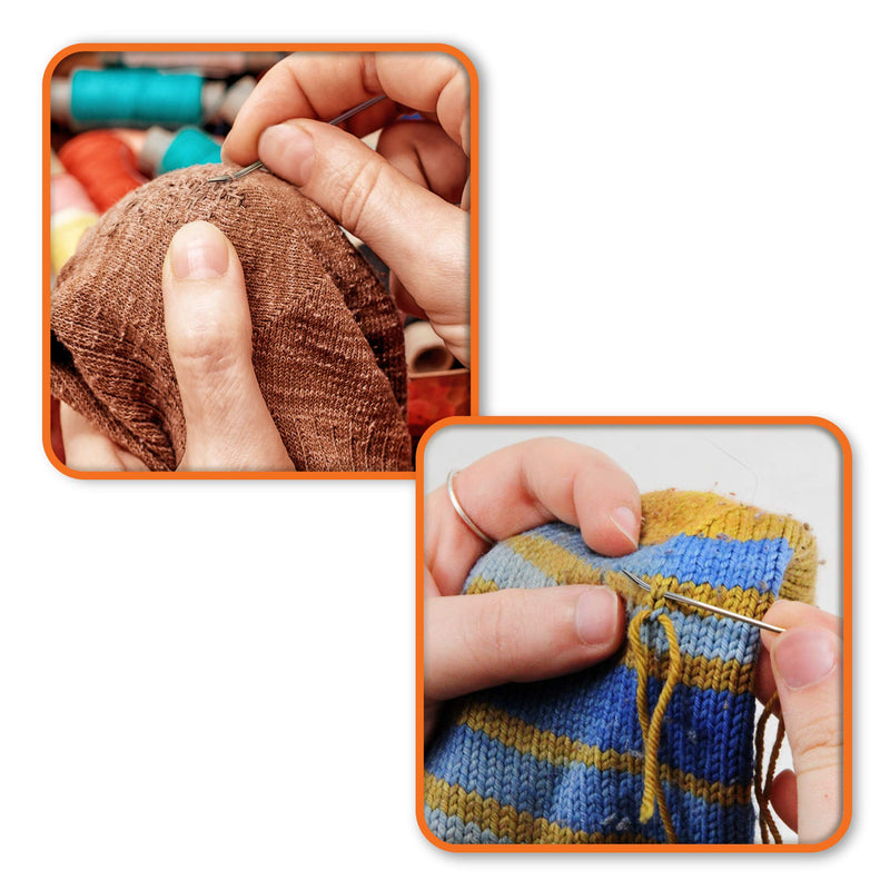 Upholstery Repair Kit - Includes 12 Heavy Duty Hand Sewing Needles (Silver-12pcs) Silver-12pcs - NewNest Australia