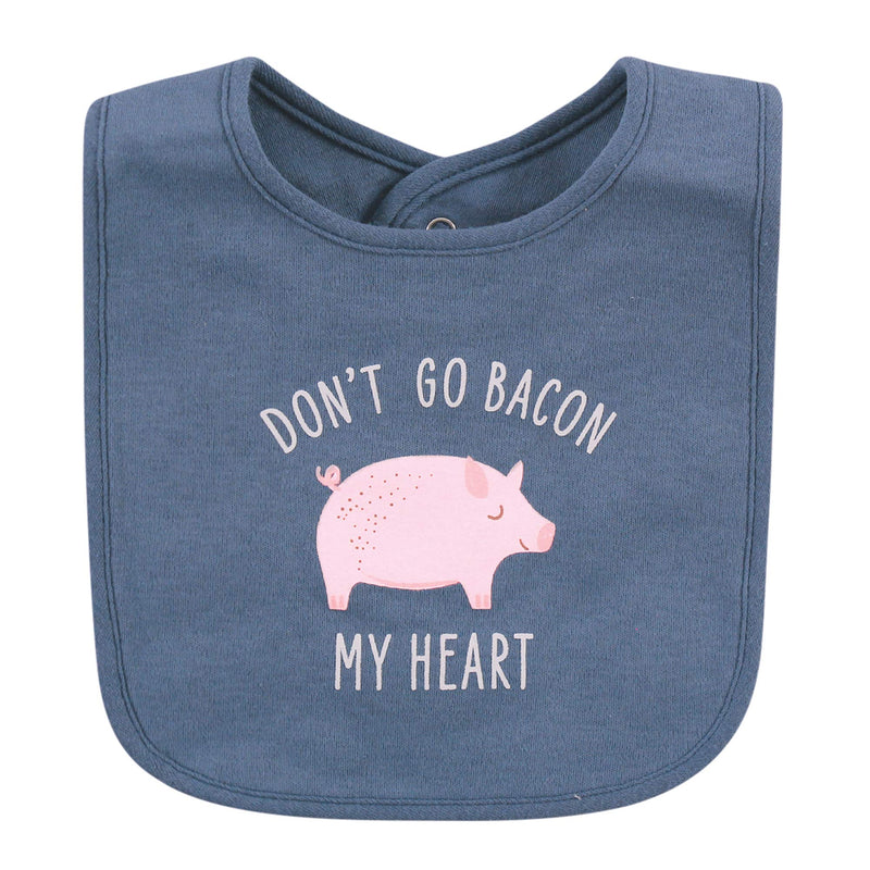 Hudson Baby Cotton Bibs Bacon My Heart One Size - NewNest Australia