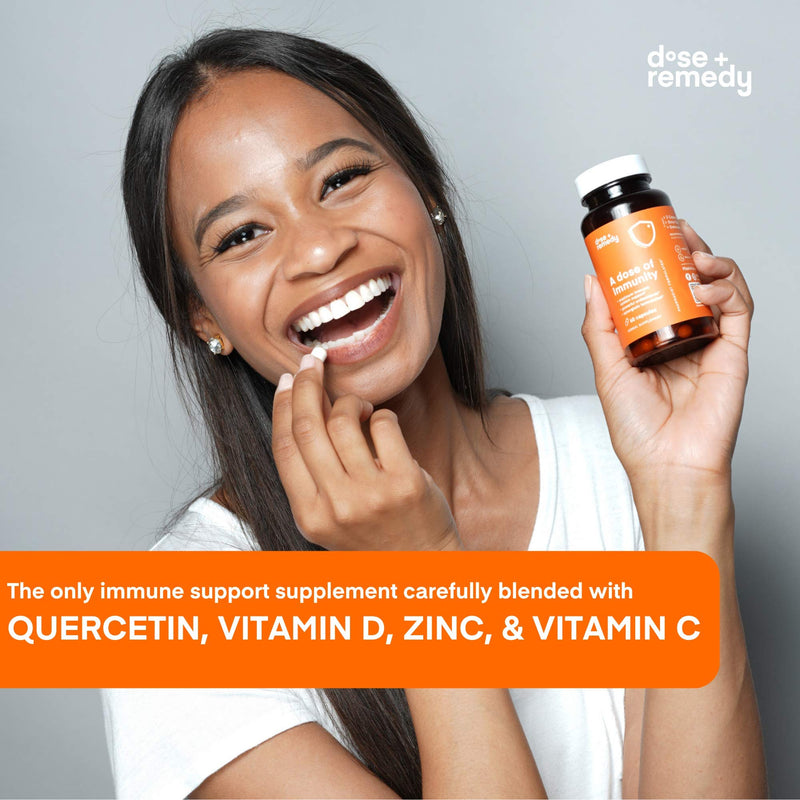 A Dose of Immunity Quercetin with Vitamin C and Zinc, Vitamin D, 500mg Quercetin Bromelain with Echinacea & B Vitamins, Lung Immune Support Supplement 7 in 1 Immune Defense Immunity Booster (60 Count) 60 Count (Pack of 1) - NewNest Australia