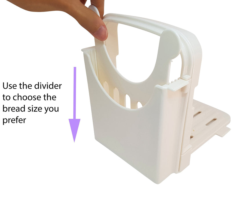 Eon Concepts Bread Slicer Guide For Homemade Bread With Rubber Feet Paddings and E-book | Loaf Cutter Machine - Foldable Adjustable & Customizable to 5 Thickness | Bagel/Sandwich/Toast Slicer | - NewNest Australia