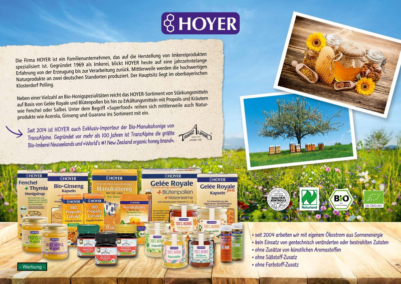 HOYER Propolis drops organic - alcohol-free & water-soluble - pure propolis extract as a dietary supplement or for external use - 30 ml - NewNest Australia