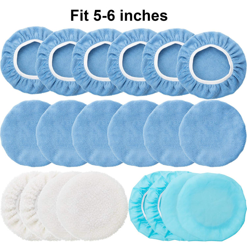 20 Pieces 5-6 Inches Car Polisher Pad Bonnet Microfiber Max Baxer Bonnet Polishing Bonnet Buffing Pad Cover - NewNest Australia