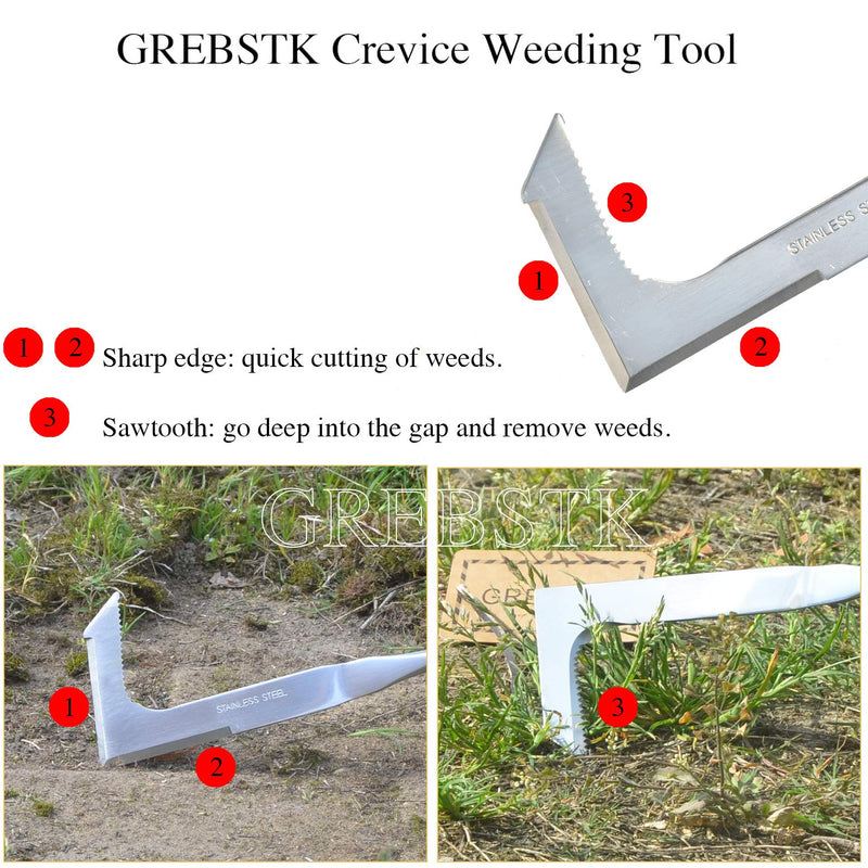 GREBSTK Crack Weeder Crevice Weeding Tool Manual Weeder Beech Handle Lawn Yard Gardening Tool Clear - NewNest Australia