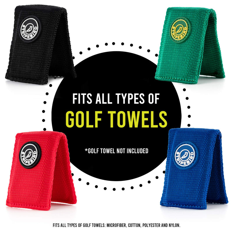 Stripebird - Magnetic Clip for Golf Towel (Major Red) - (Highest Strength Magnet) - Easily Access Golf Towel While You Golf - Attaches to Golf Cart, Clubs or Golf Hub - Removable from Towels Major Red - NewNest Australia