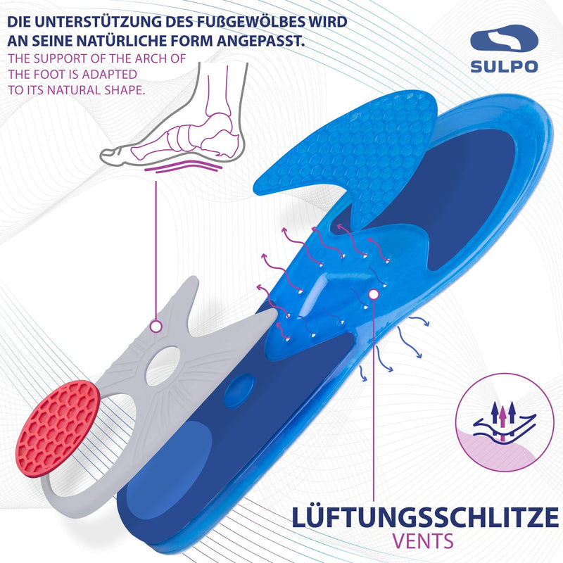 Sulpo Plantar Fasciitis & Heel Spurs Insoles - Silicone Shoe Insoles For Men & Women - Ideal For Sports, Office, Work, Daily Life, Hiking (38-39 Eu / 5-6 Uk (Xs)) - NewNest Australia