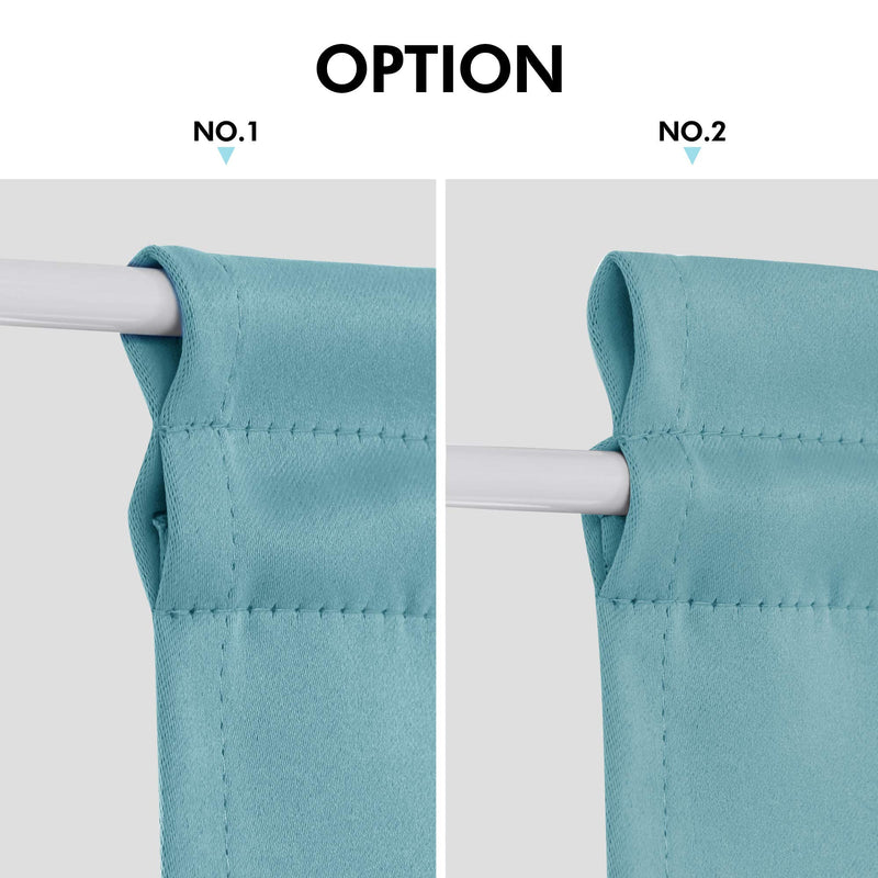 NewNest Australia - Deconovo French Door Side Window Blackout Door Curtain Thermal Insulated Rod Pocket Blackout Curtain for Patio Door 25x40 Inch Aqua Blue 1 Panel Aqua Sky 