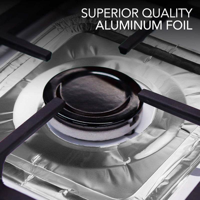 Gas Burner Liners (50 Pack) Disposable Aluminum Foil Square Stove Burner Covers - 8.5 Inch Gas Range Protector Bibs Keep Stove Clean - Foil Liners to Catch Oil, Grease and Food Spills - NewNest Australia