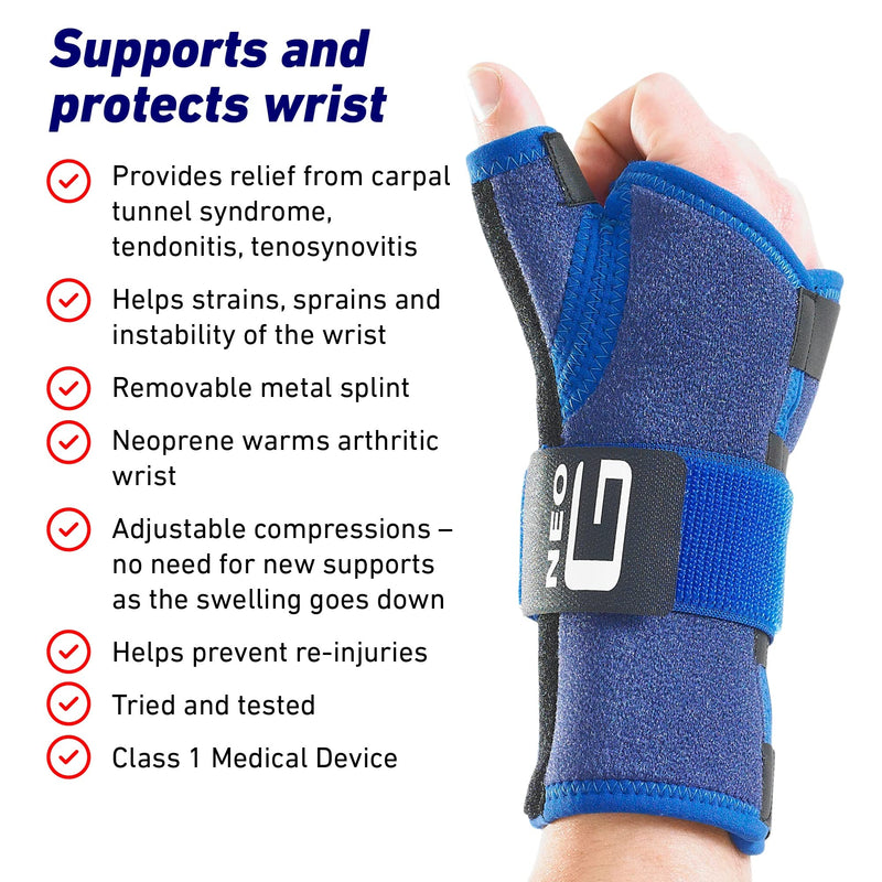 Neo-G Wrist and Thumb Support Stabilized – Carpal Tunnel Wrist Splint – Wrist Support for Arthritis, Tendonitis, Joint Pain - Wrist Brace Adjustable Compression Hand Support Right Hand - NewNest Australia