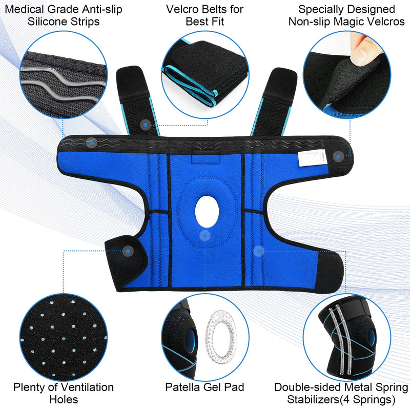 NEENCA Knee Brace with Side Stabilizers & Patella Gel Pads, Adjustable Compression Knee Support Braces for Knee Pain, Meniscus Tear,ACL,MCL,Arthritis, Joint Pain Relief,Injury Recovery L Black - NewNest Australia