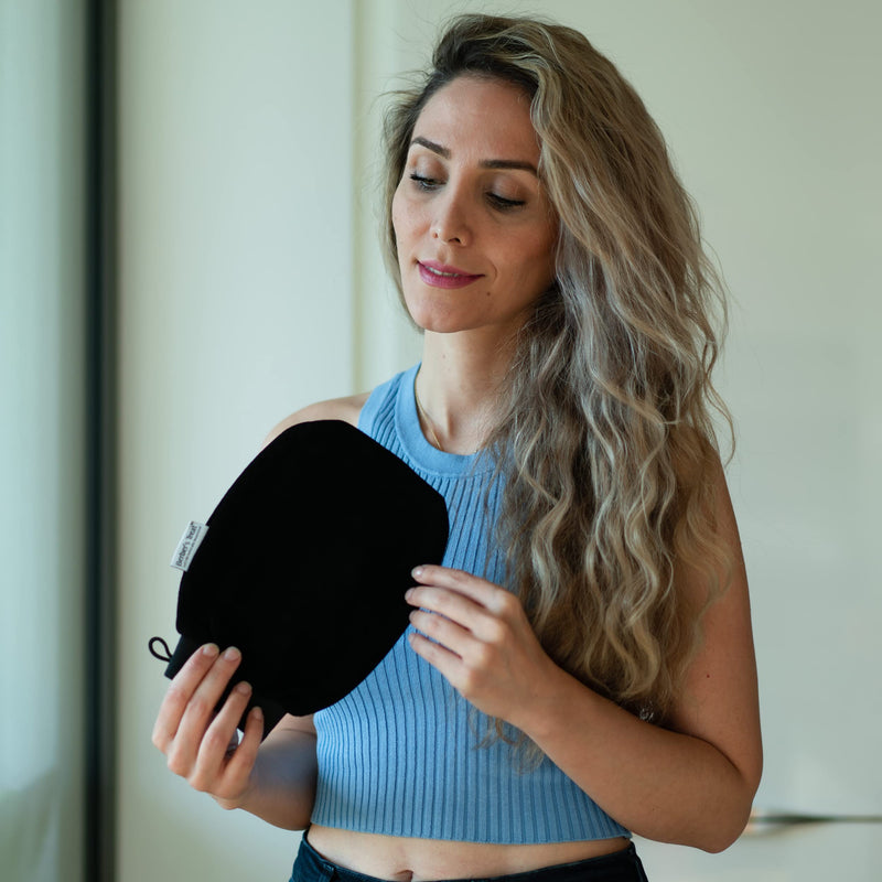 Berber's Treat Kese Exfoliating Glove Body - Exfoliating Sponge and Ingrown Hair Treatment (Black) Black - NewNest Australia
