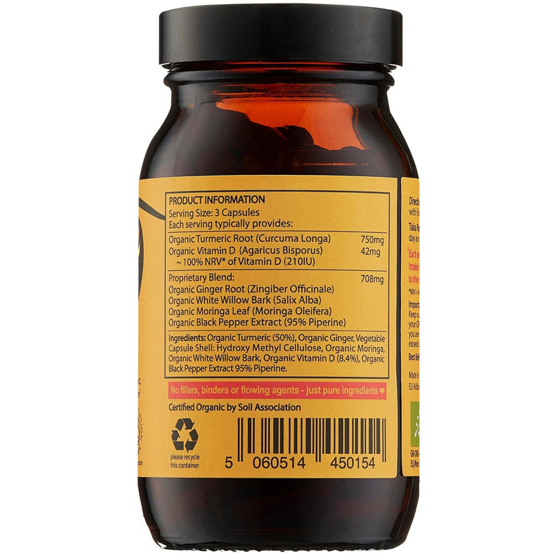 Taka Turmeric Organic Joint Care Supplement - Formulated for Joints, 90 Vegan Capsules Contain Natural Curcumin Content and Piperine for Extra Absorption, 100% Organic with Turmeric Ginger & Vitamin D - NewNest Australia